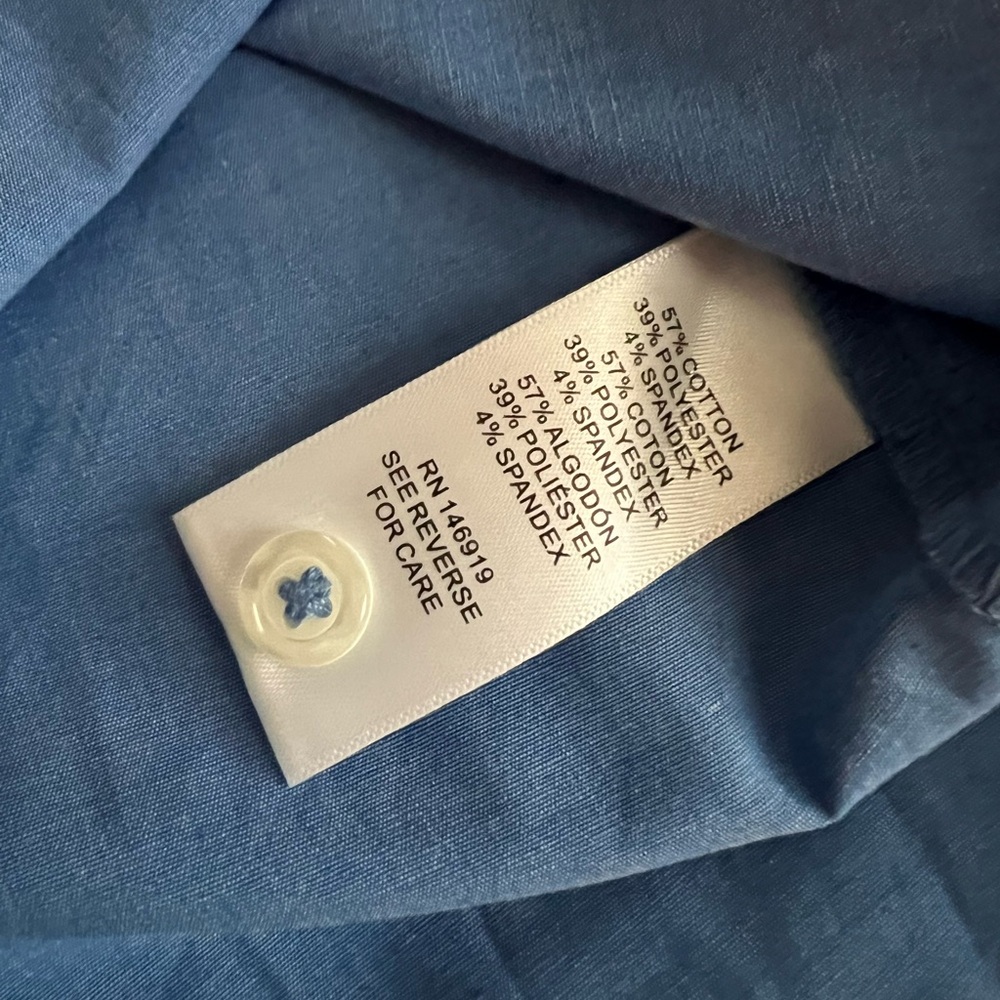 NWT Casa Cabana Solid Blue Cotton Blend Men's Button-Up Casual Long Slv Shirt XL - Picture 5 of 12